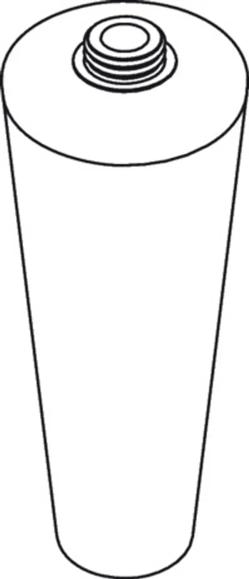 Weißer, konischer Spender aus Glaseinsatz mit Schraubverschluss, vermutlich für Flüssigkeiten, präsentiert im minimalistischen Design von AXOR.